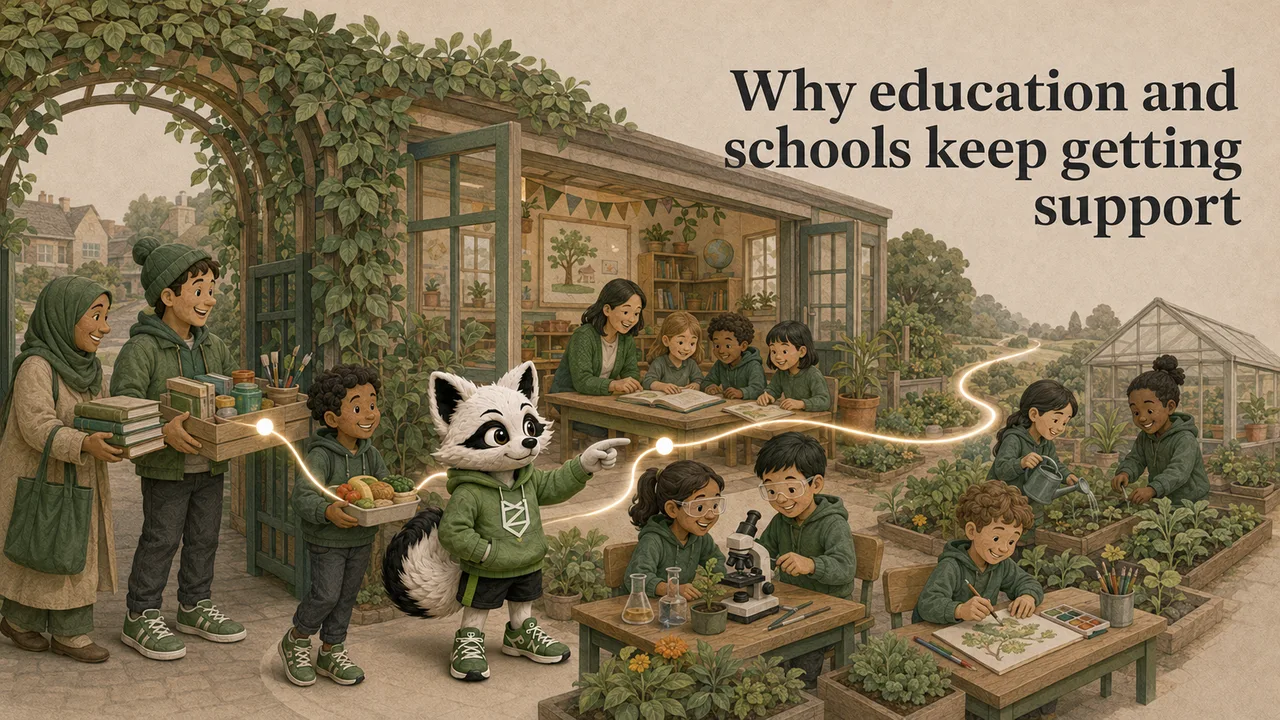 Zenko fox comparing education and schools giving patterns across the United States, United Kingdom and global data.